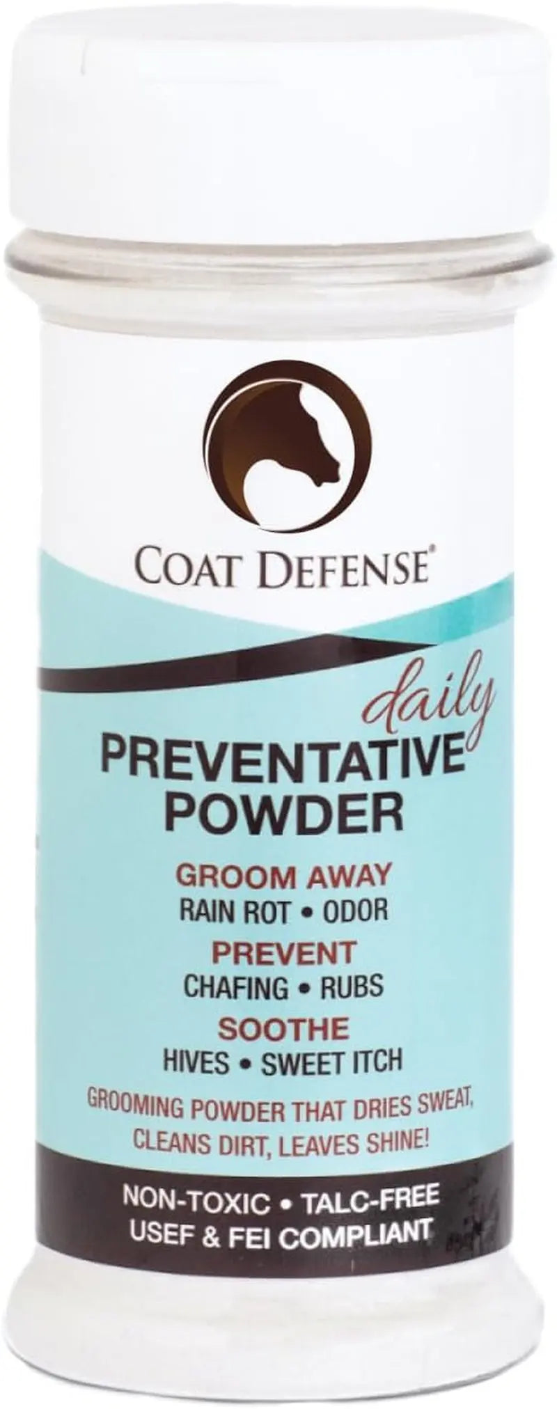 COAT DEFENSE Daily Grooming Powder for Horses | Natural Dry Shampoo | 64 Oz Formula for a Fresh and Healthy Coat Horsepowder, Inc.