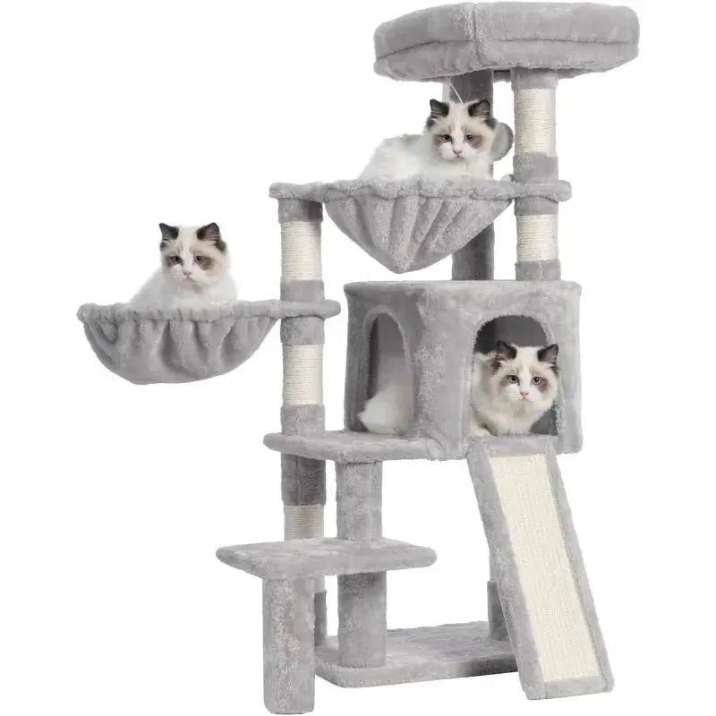 Cat Tree, Cat Tower with Condo, 2 Baskets, Large Platform, Scratch Board, Cat Scratching Posts for Indoor Cats