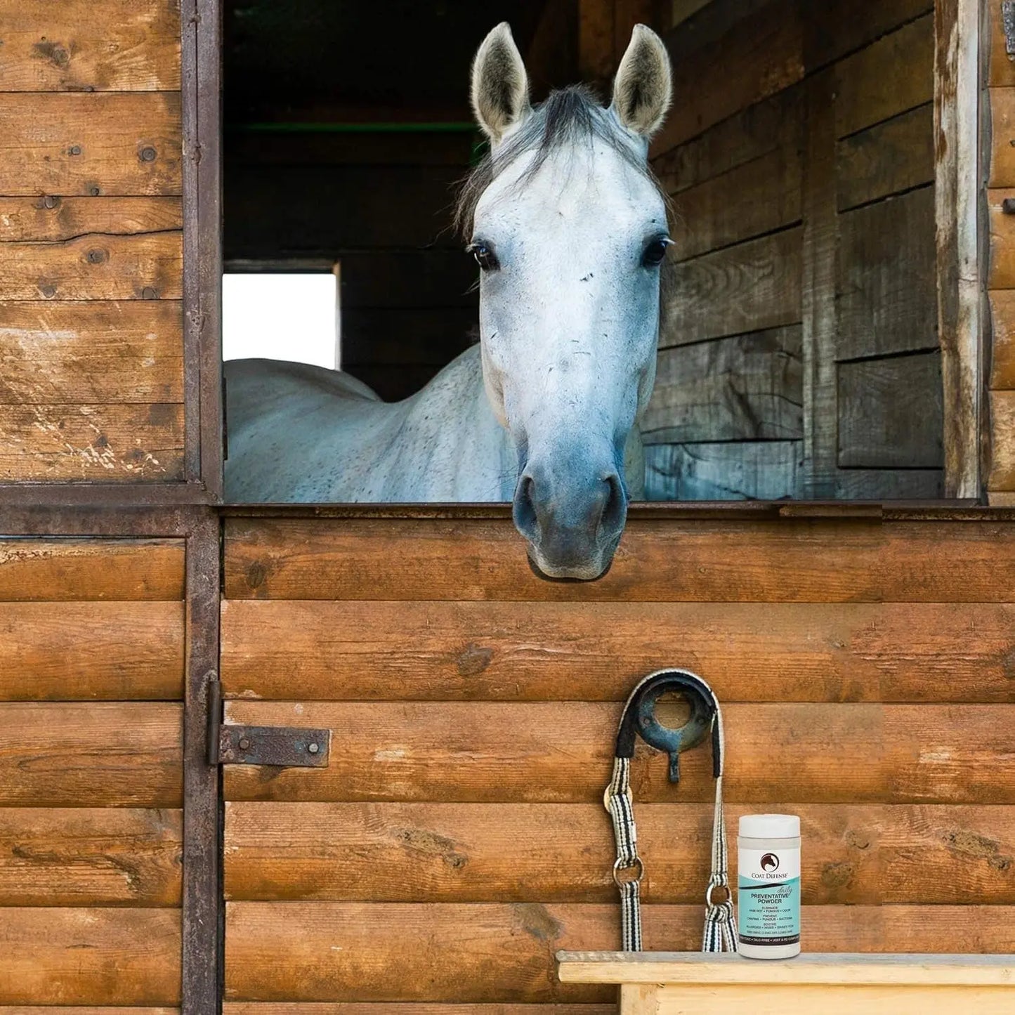 COAT DEFENSE Daily Grooming Powder for Horses | Natural Dry Shampoo | 64 Oz Formula for a Fresh and Healthy Coat Horsepowder, Inc.